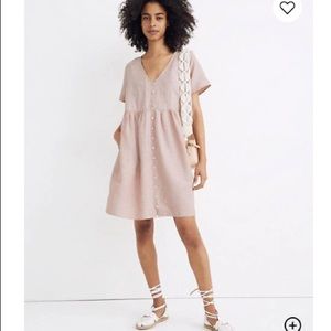 NWT Madewell V-Neck Button-Front Mini Dress